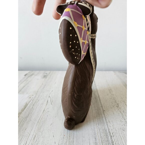 Vintage ceramic faux chocolate bunny fake egg rabbit Easter decor unique - Picture 4 of 10